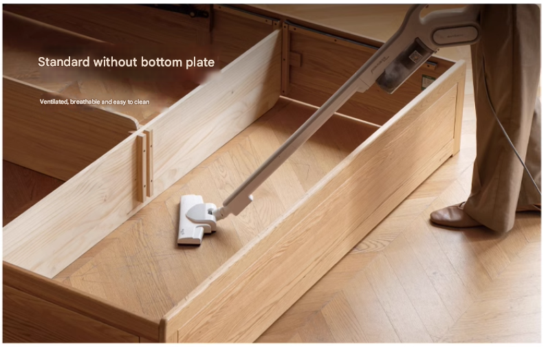 Oak,Rubberwood Solid Wood Box Simple Bed Log Style