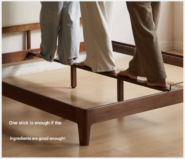 Black Walnut Solid Wood Simple Soft Bed