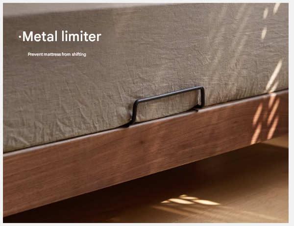 Black Walnut Solid Wood Simple Soft Bed