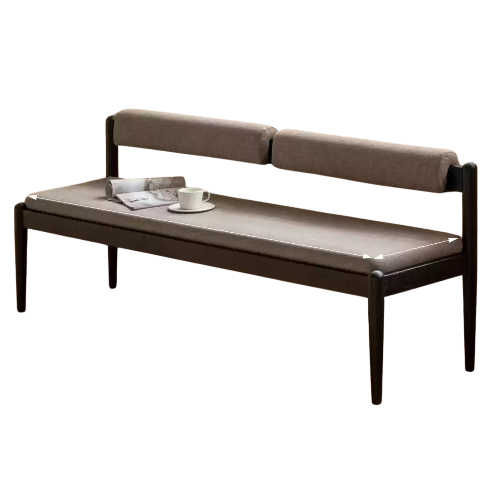 Oak Solid Wood Bench With Backrest