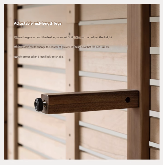 Black Walnut solid wood bed Wabi-sabi style