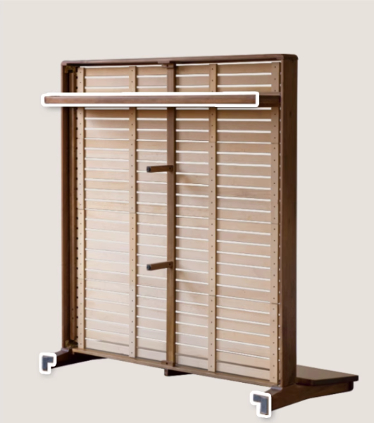 Black Walnut solid wood bed Wabi-sabi style