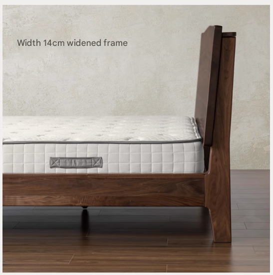 Black Walnut solid wood bed Wabi-sabi style
