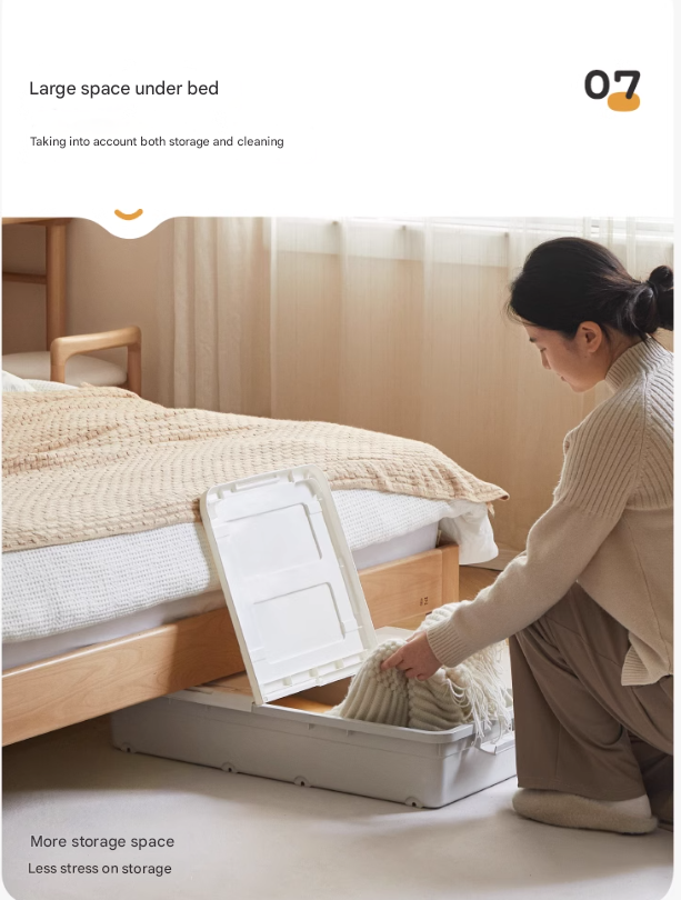 European Beech Solid Wood Soft Back Fabric Bed