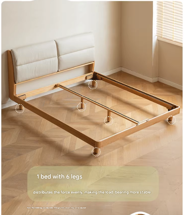 Oak solid wood bed modern simple