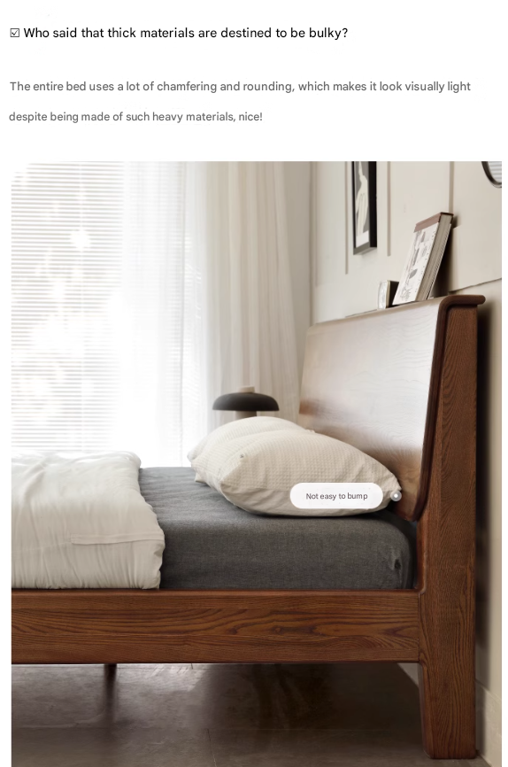 Ash, Oak Solid Wood Bed Nordic Modern Simple Bed
