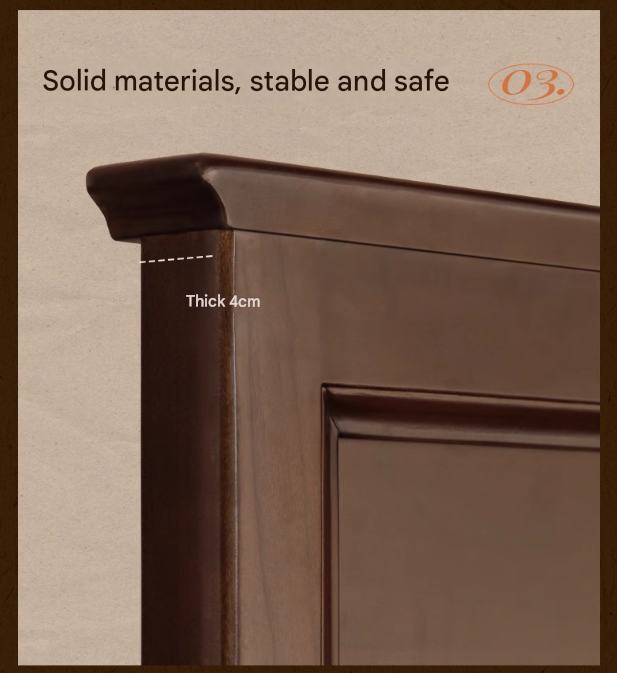 Poplar Solid Wood Bed Modern American Retro High Back Bed