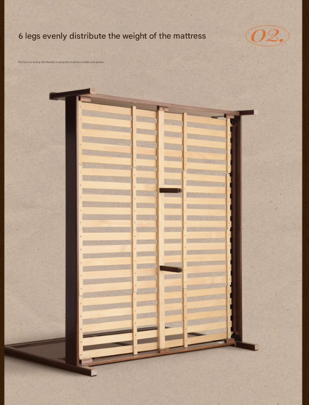 Poplar Solid Wood Bed Modern American Retro High Back Bed