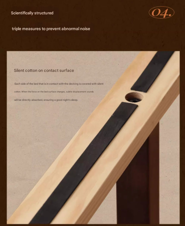 Poplar Solid Wood Bed Modern American Retro High Back Bed