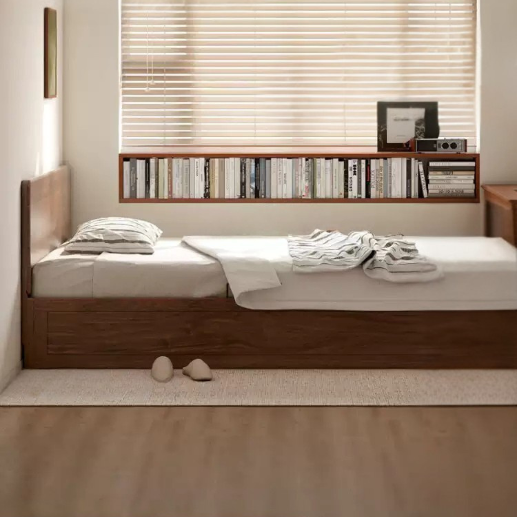 Cherry Solid Wood Box Bed