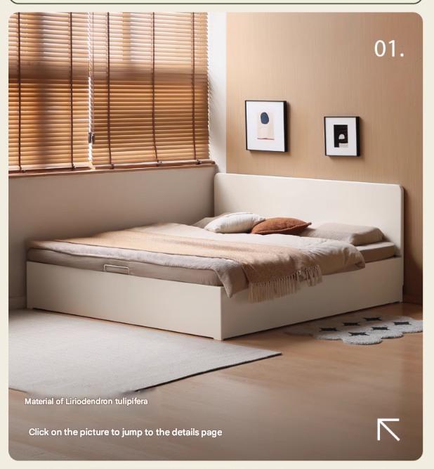 Cherry Solid Wood Box Bed