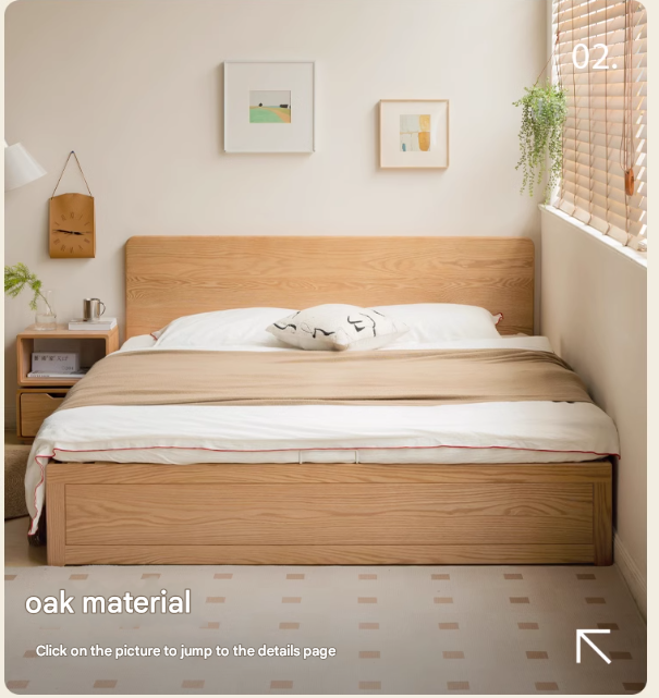 Cherry Solid Wood Box Bed