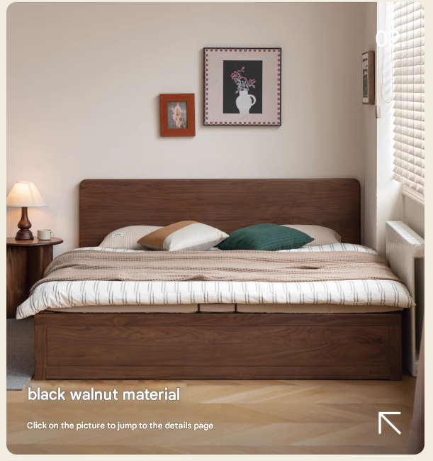 Cherry Solid Wood Box Bed