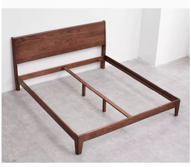 Oak solid wood bed modern simple Nordic bed