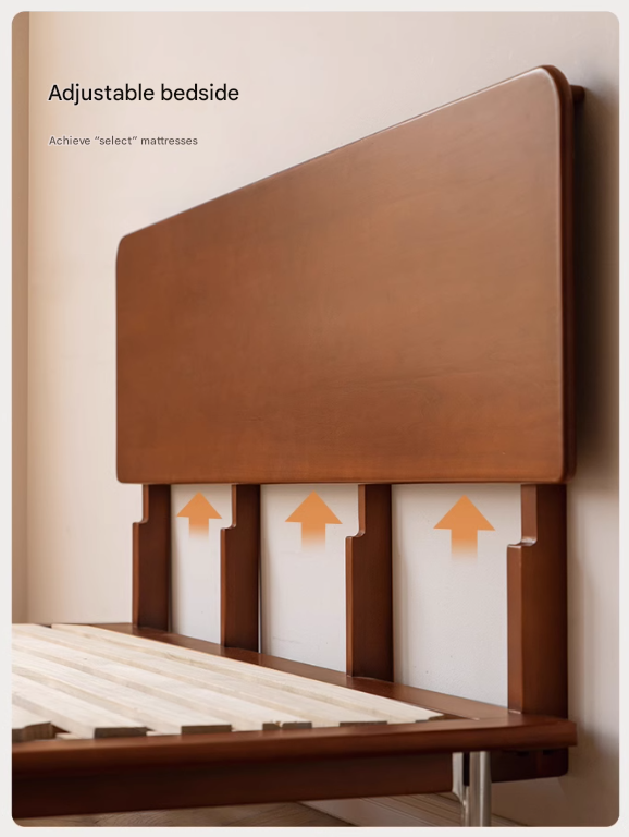 Poplar Solid Wood Bed Medieval Style Bed