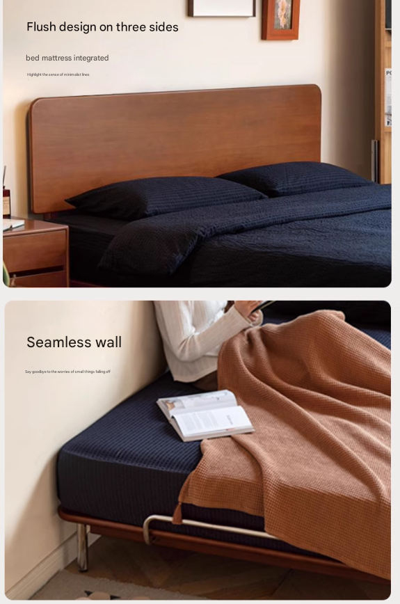 Poplar Solid Wood Bed Medieval Style Bed