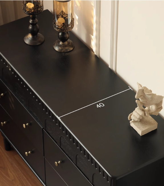 Poplar Solid Wood French Retro Six Drawers.