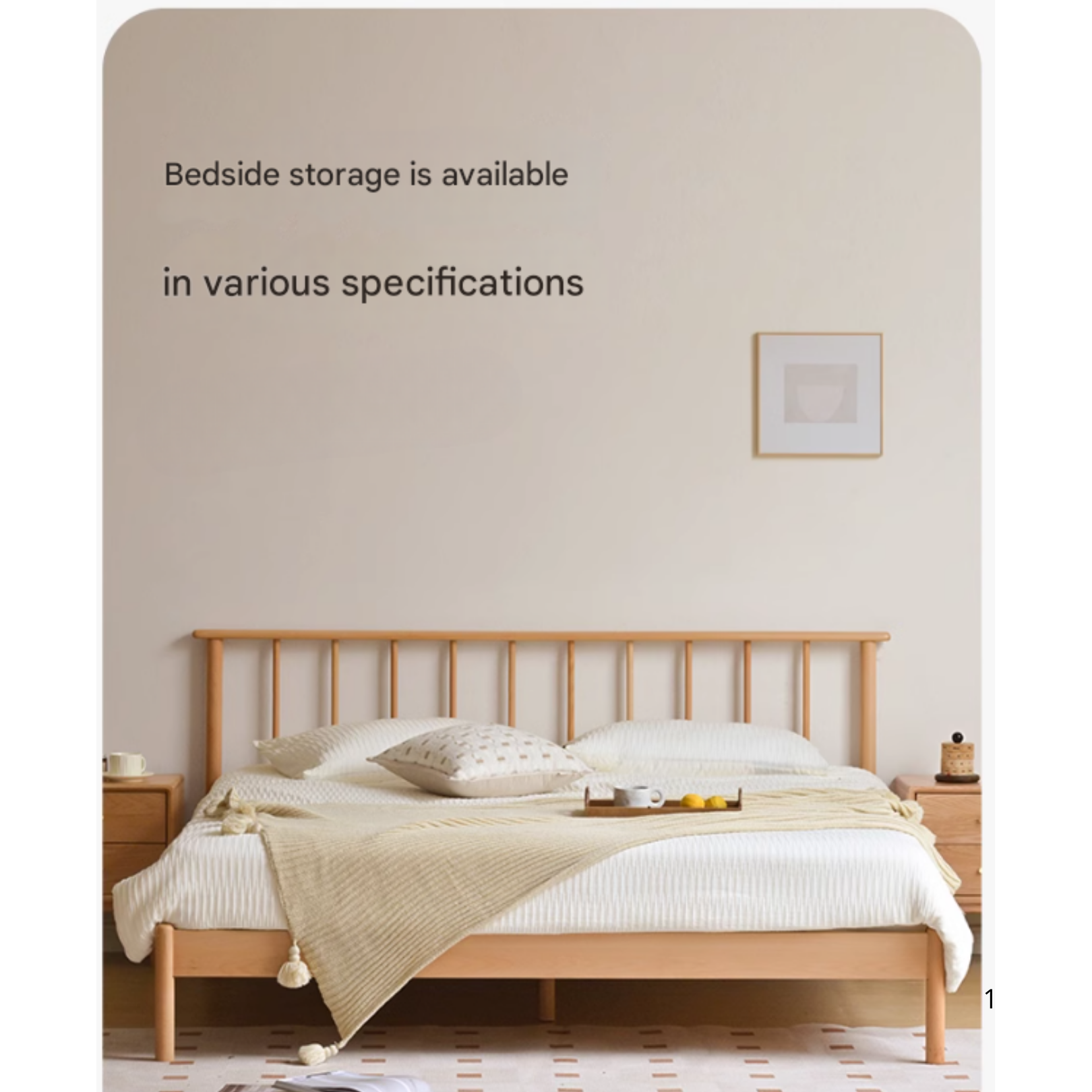Oak Solid Wood Bed Nordic Modern