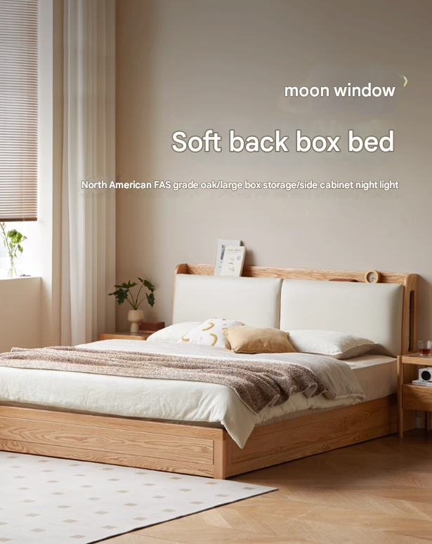 Oak Solid Wood Box Bed Storage Technology Cloth