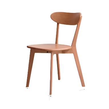 Oak, Cherry, Beech Solid Wood Curved Backrest Dining Chair