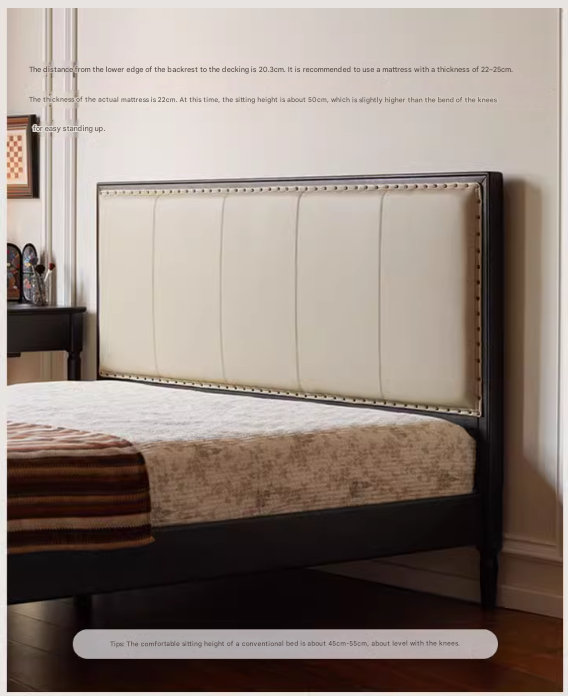 Oak Solid Wood Technology Cloth American Soft Back Bed