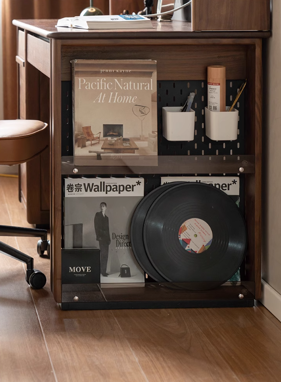 Black Walnut Solid Wood Combination Desk With Shelf