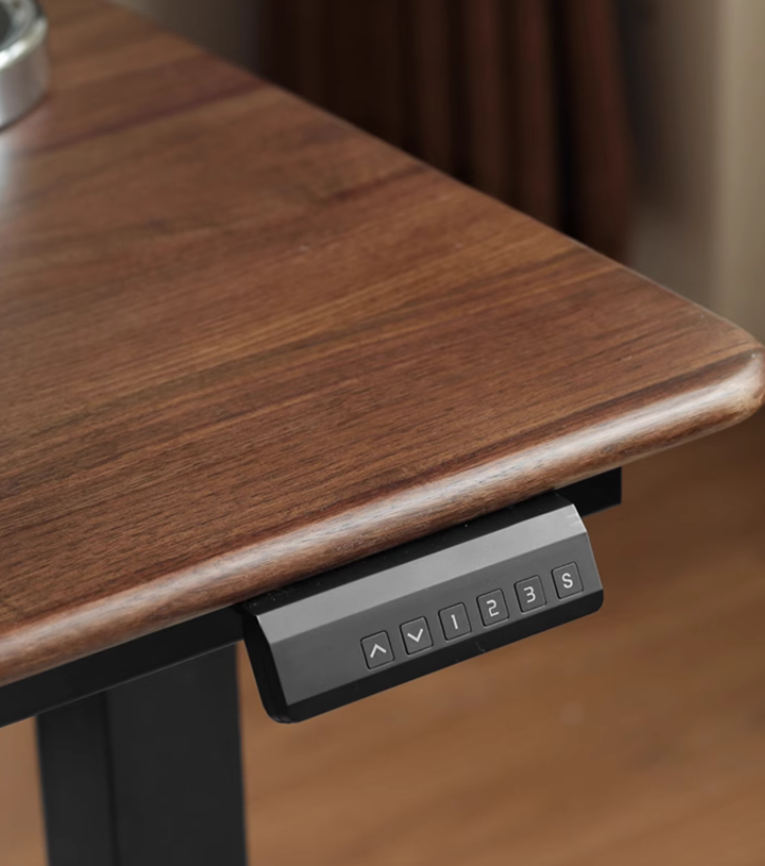 Black Walnut, Oak Solid Wood Light Luxury Style Electric Lift Table.