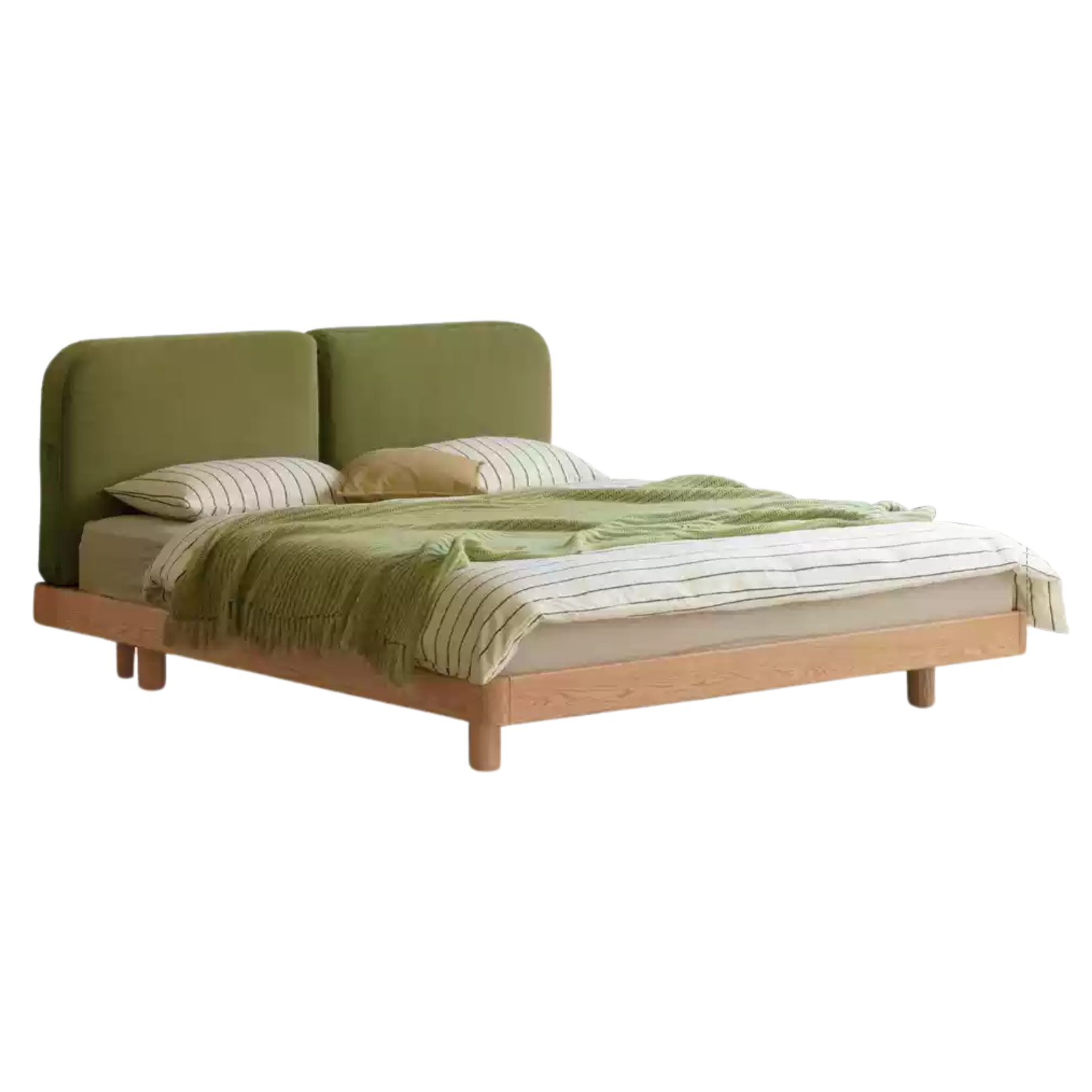 Oak Solid Wood Lamb Fleece Soft Suspension Cream Bed