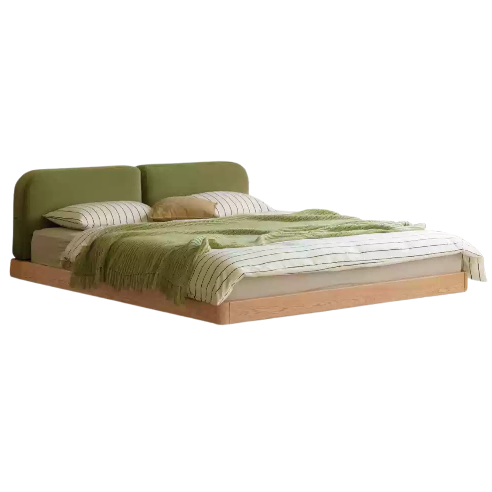 Oak Solid Wood Lamb Fleece Soft Suspension Cream Bed
