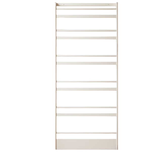 Rubber Solid Wood Cream Style Corner Storage Bookshelf