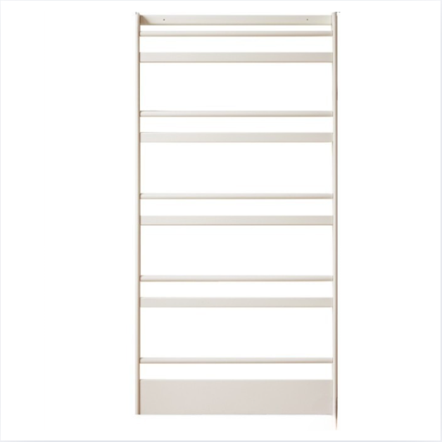 Rubber Solid Wood Cream Style Corner Storage Bookshelf