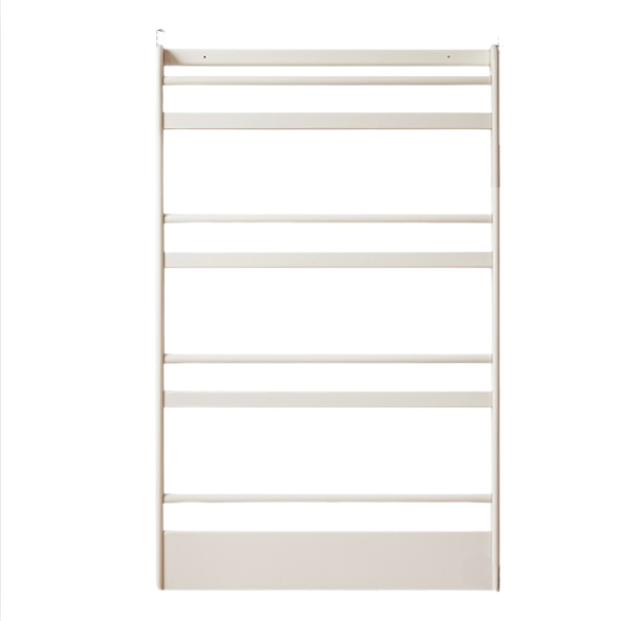 Rubber Solid Wood Cream Style Corner Storage Bookshelf