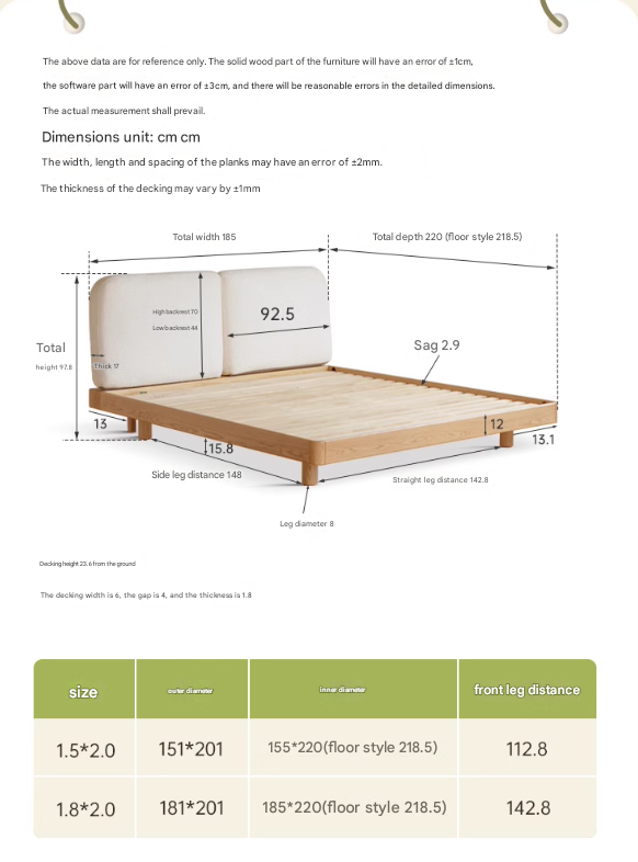 Oak Solid Wood Lamb Fleece Soft Suspension Cream Bed