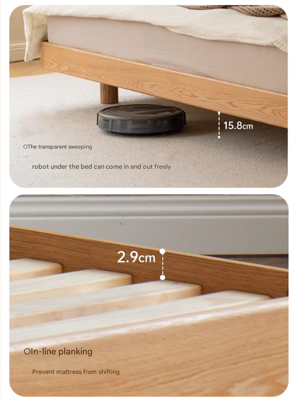 Oak Solid Wood Lamb Fleece Soft Suspension Cream Bed