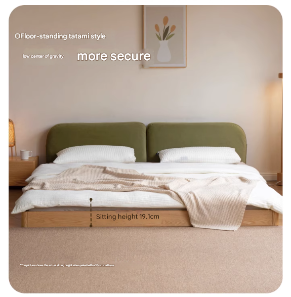 Oak Solid Wood Lamb Fleece Soft Suspension Cream Bed