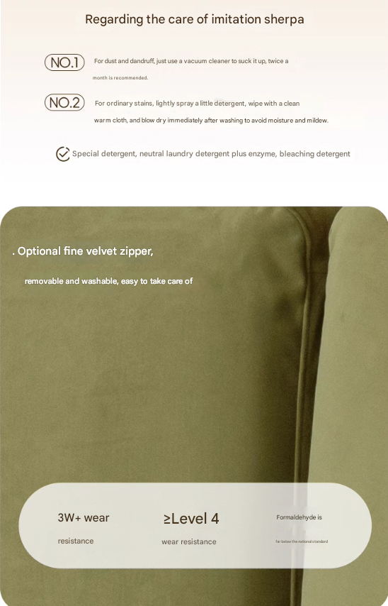 Oak Solid Wood Lamb Fleece Soft Suspension Cream Bed