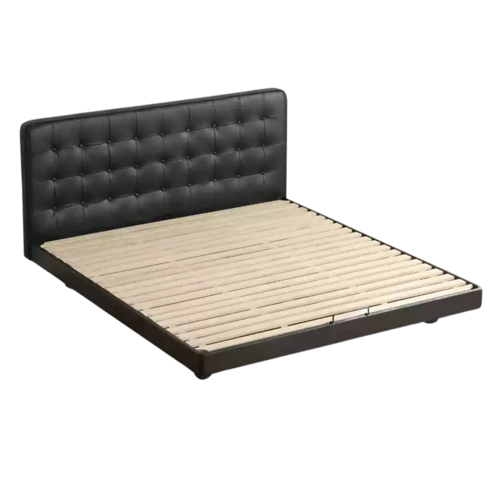 Black High-end Leather Suspension Bed