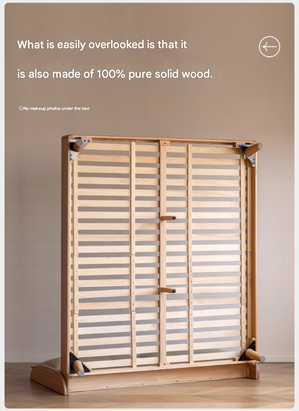 Oak Solid Wood Top Grain Leather, Technical Cloth ,Fabric Bed
