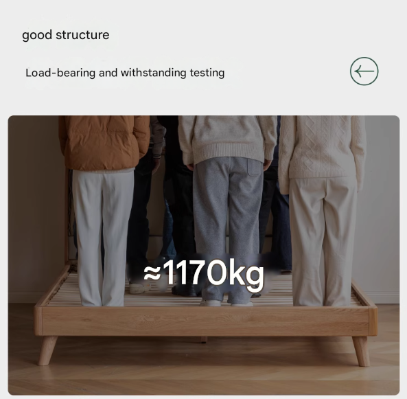 Oak Solid Wood Top Grain Leather, Technical Cloth ,Fabric Bed