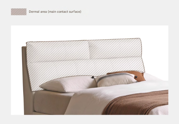 Cow Leather Bed ,Technology Cloth Wood Bed