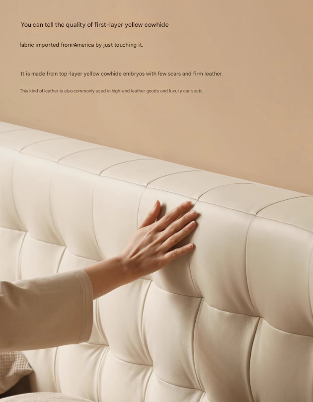Suspended Organic Leather Bed, Genuine Leather Bed