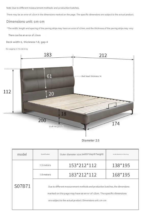 Luxury Cow Leather Bed