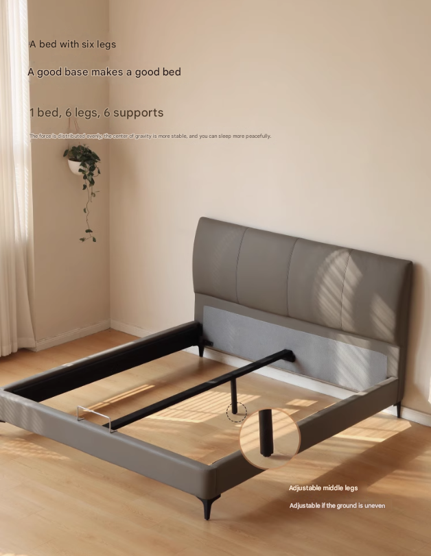 Leather Curved Design Bed
