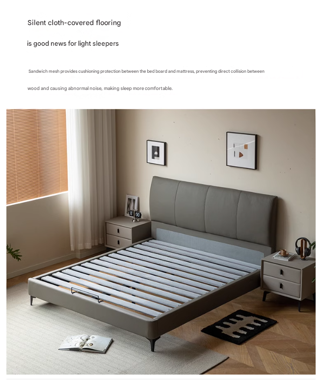 Leather Curved Design Bed