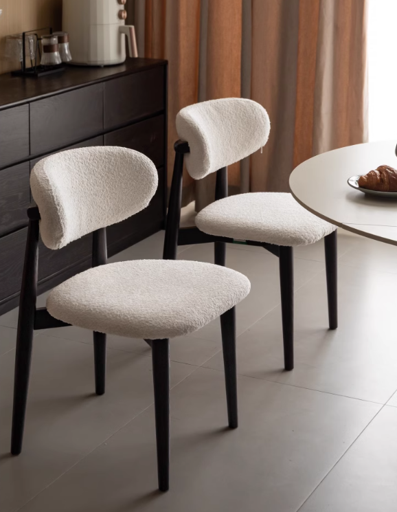 4 pcs Oak Solid Wood, Solid Rubberwood Modern Soft Dining Chair