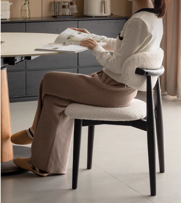 4 pcs Oak Solid Wood, Solid Rubberwood Modern Soft Dining Chair