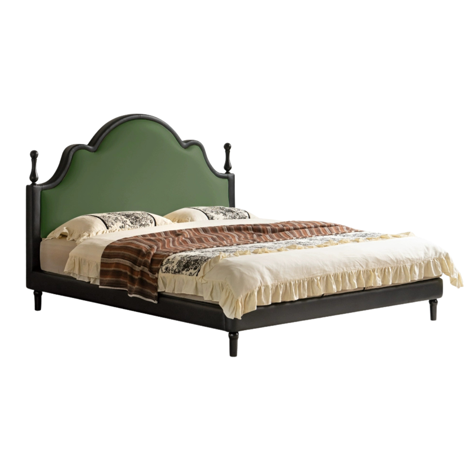 Ecological Cloud Leather Soft King Bed French Retro