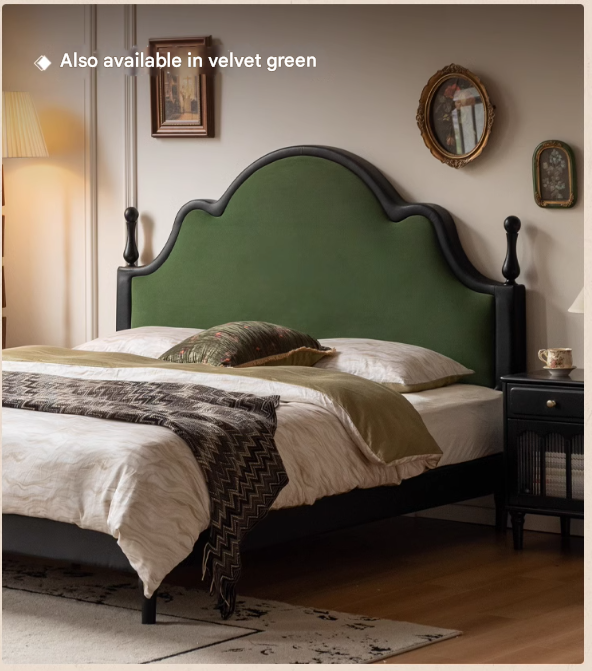 Ecological Cloud Leather Soft King Bed French Retro