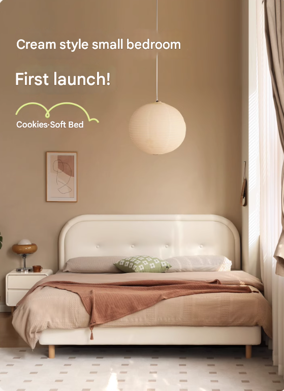 Organic Leather Fabric Soft Bed