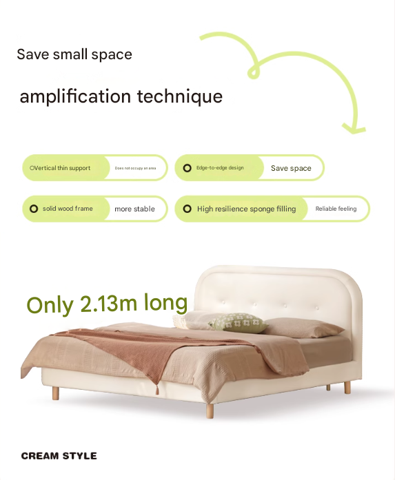 Organic Leather Fabric Soft Bed